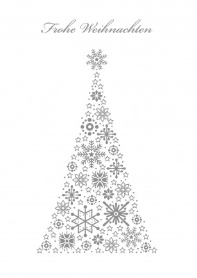 Abstrakte Zeichnung eines Weihnachtsbaum schlichte Grusskarte