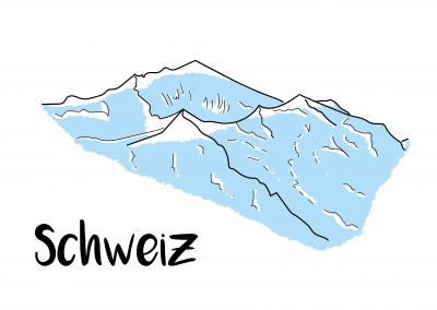 schweizer berge grußkarte