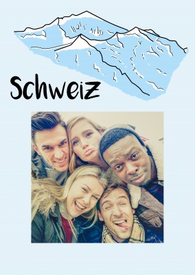 schweizer berge postkarte