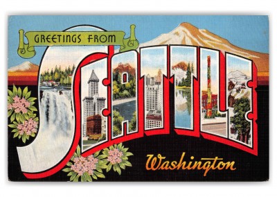 Seattle Washington Greetings Large Letter