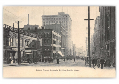 Seattle, Washington, Second Avenue and Alaska Building