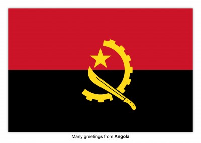 Vykort med flaggan i Angola