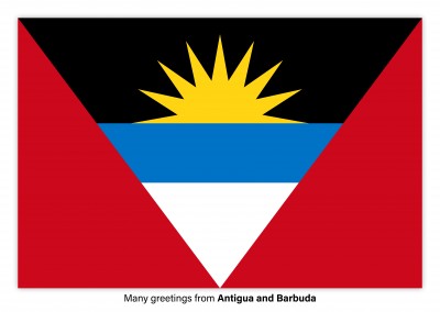 Vykort med flaggan i Antigua och Barbuda