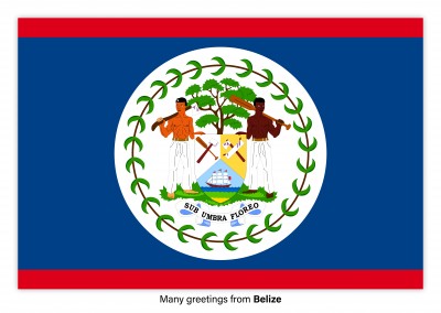 Vykort med flaggan i Belize