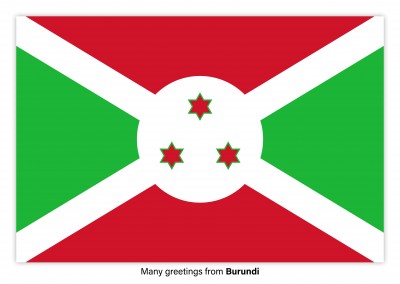 Vykort med flaggan i Burundi