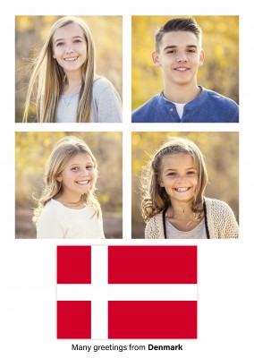 Vykort med flagga av Danmark
