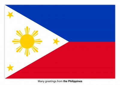 Vykort med flaggan i Filippinerna