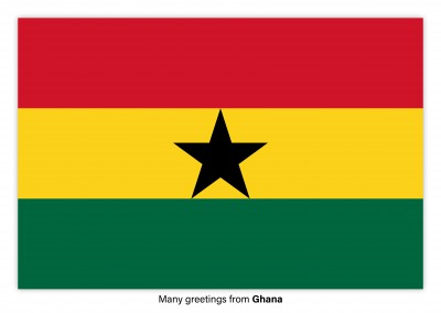 Vykort med flaggan i Ghana