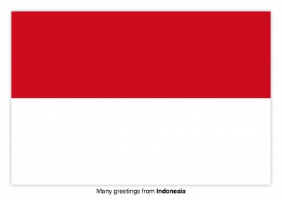 Vykort med flaggan i Indonesien