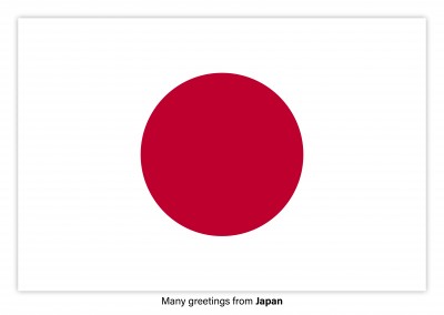 Vykort med flaggan i Japan