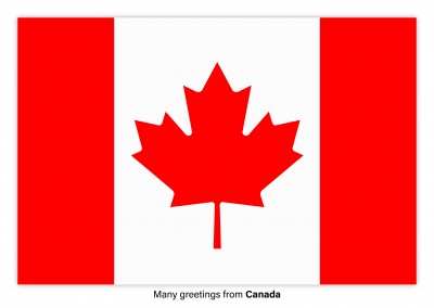 Vykort med flagga Kanada