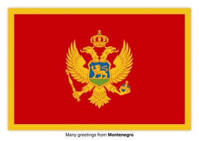 Vykort med flaggan i Montenegro