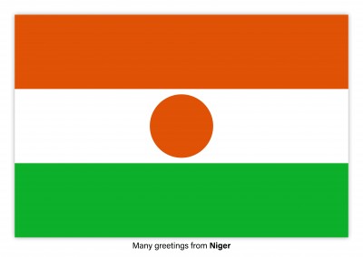 Vykort med flaggan Niger