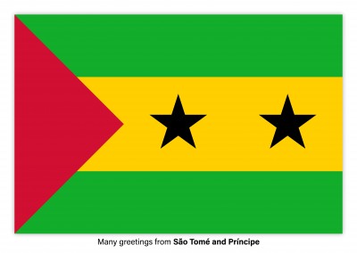 Vykort med flaggan i São Tomé och Príncipe