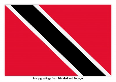 Vykort med flaggan i Trinidad och Tobago