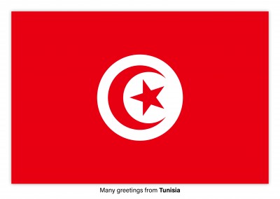 Vykort med flaggan i Tunisien