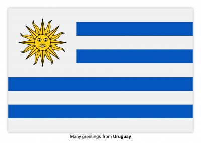 Vykort med flaggan i Uruguay