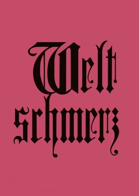 old english gothic font on red