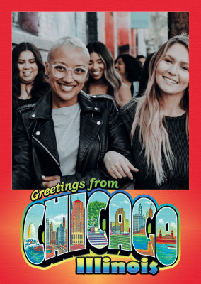 Chicago Retro Style Postcard