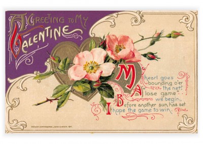 Mary L. Martin Ltd. vintage wenskaart Valentijn groet