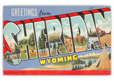 Sheridan Wyoming Greetings Large Letter