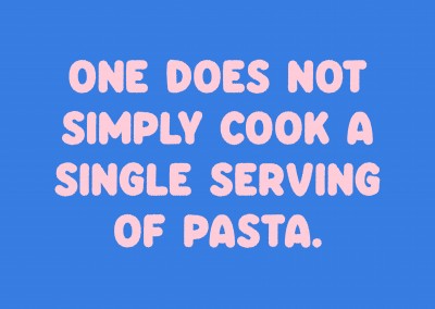single serving of pasta