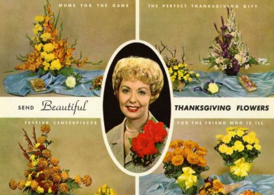 Curt Teich Vykort Arkiv Samling skicka vacker Thanksgiving blommor