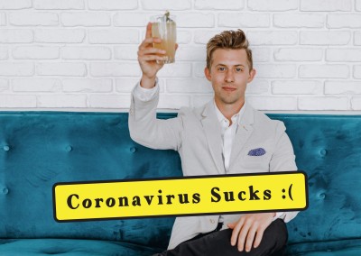 vykort säger Coronaviruset suger 