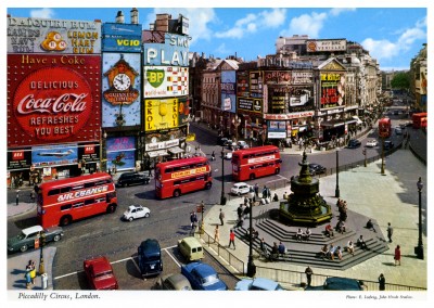 John Hinde Arkiv foto Piccadilly Circus, London