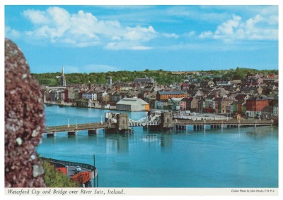 John Hinde Arkiv foto Waterford City och bro ober Floden Suir
