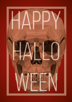 Totenkopf mit Happy Halloween