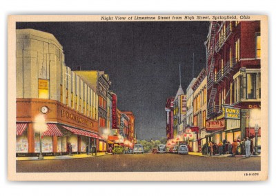 Springfield, ohio, Night view of Limestone Street