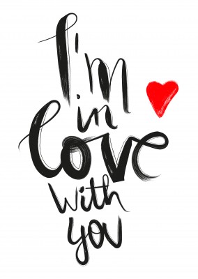 i´m in love with you spruch postkarte design