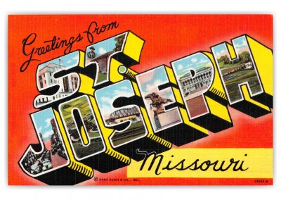 St Joseph Missouri Greetings Large Letter