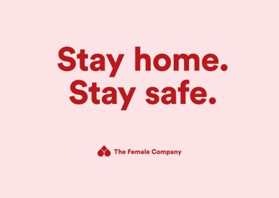 Женский компании открытка оставаться дома, оставаться в безопасности