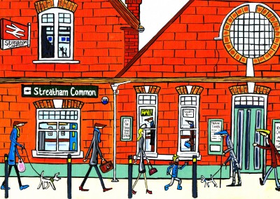 Illustratie Zuid-Londen Kunstenaar Streatham common lichter
