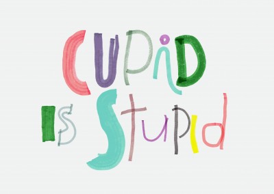 Cupid is stupid. Kid's handwriting