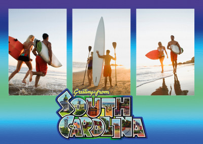  Grande Lettera Cartolina Sito Saluti dalla Carolina del Sud