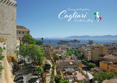 Photo of Cagliari in Sardinia from bird's eye view–mypostcard