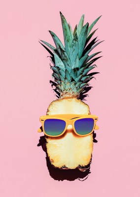 Kubistika Ananas mit Sonnenbrille