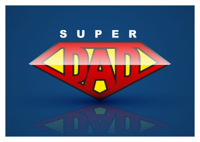 Super Dad in superman look for happy father's day