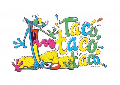 Postkarte CatDog Taco Taco Taco