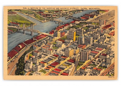 Tacoma, Washington, Business district aerial view
