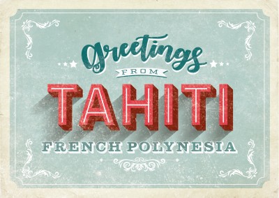 Vintage Postcard Tahiti