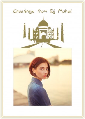 graphique du Taj Mahal d'or sur blanc