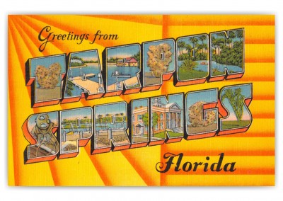 Tarpon Springs Florida Large Letter Greetings