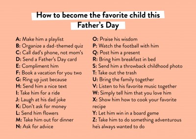 How to become the favorite child this Father’s Day