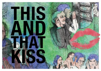 Sandra Schunn art postcard This and that Kiss