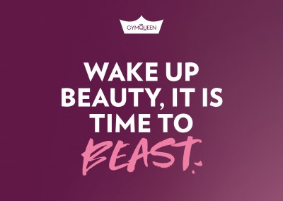 Postkarte GYMQUEEN Wake up beauty, it is time to beast.
