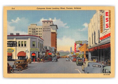 Tucson Arizona Congress Street Looking West